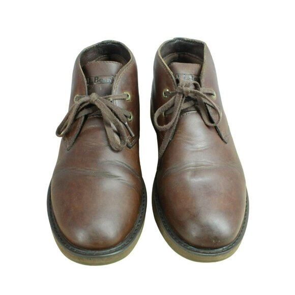 LL Bean Stonington Brown Leather Lace Up Casual Work Chukka Boots Size 9 M - Picture 5 of 9